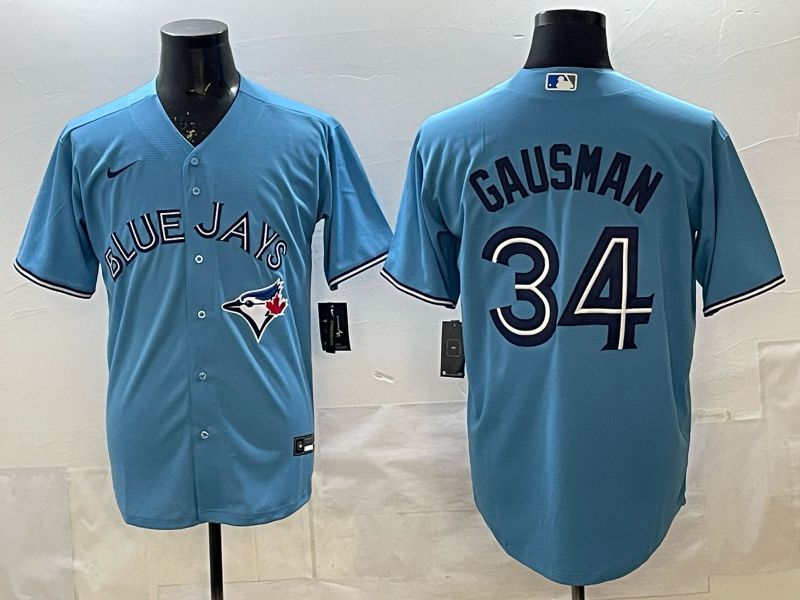Men 2025 Nike Toronto Blue Jays #34 Gausman Light Blue Game MLB Jersey 014